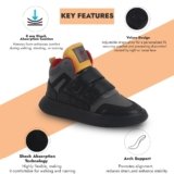 FAUSTO Men’s Colorblocked High Top Hook and Loop Adjustable Fasteners Adjustable Classic Sneakers|Memory Cushion Insole|Street Fashion Hi-Top Sneakers