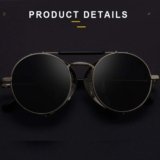 ELEGANTE Side Shield Steampunk Round Sunglasses for Men