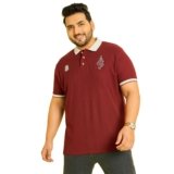 Bigbanana Men Plus Size Solid Red Polo Tshirts