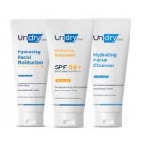Undry Cleanser, Moisturiser and Sunscreen for Dry Skin Combo | Gentle Deep-Cleansing Facewash | Facial Moisturizer for Dry Skin | SPF 50 Broad Spectrum Sun Screen