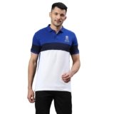 FANCODE Rajasthan Royals Men White and Blue Printed Polo Collared T-Shirt