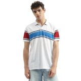 UNITED COLORS OF BENETTON Men’s Cotton Regular Fit Polo Neck Colorblock T-Shirt
