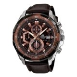 Casio EDifice EFR-539L-5AVUDF Brown Analog Dial Brown Leather Band Men’s Watch Chronograph 100M Water Resistant EX194
