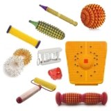 Acupressure Health Care Product ACS Acupro Health Care System ACS Wooden Foot Roller for Acupressure, Magnetic Pyramid Power Stress Mat Combo Kit Manual Massager (MultiColour)