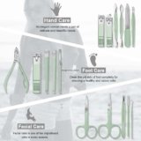 Kresal Manicure Set, Professional Nail Clippers Kit Pedicure Kit – 16 Pieces Stainless Steel Nail Care Tools with Luxury Leather Travel Bag – Multicolor