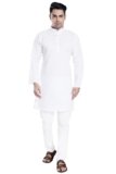 DIVISIVE Men’s Plain Cotton Blend Linen Slim Fit Kurta Pyjama Set