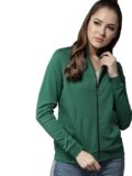 Fabricorn Women’s Solid Green Stylish Sweatshirt with Pocket (Green)