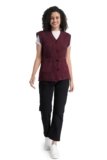 Women’s Woolen V-Neck Buttoned Sleeveless Cardigan Self Design Soft Wool Fabric Winter Wear Pure Wool Sweater Cotty Fully Warm with Front Pockets Stylish Outdoor and Office Wear Sweater