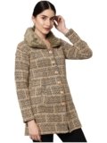 eWools Women’s Wool Blend Banded Collar Cardigan