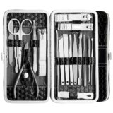 GDNK 18 IN 1 Stainless Steel Professional Manicure Set Nail Cutter For Women Nail Scissors Luxury Grooming Kit Manicure Pedicure Kit For Women (Black)
