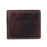 MAI SOLI Dark Vintage Genuine Leather Wallets for Men with RFID Blocking, Bifold Leather Wallet with 6 Credit Card Holder Slot, Classy Gifts for Men, Flap & Loop – Brown