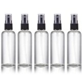 Clenom Multipurpose Refillable Fine Black Mist Spray Empty Transparent Bottle, 100ml (Pack of 5) for Beauty & Personal Care, Face Moisturizing, Hair Moisturizing, Plants, Electronic Gadgets, Cleaning