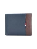 TOMMY HILFIGER Mudcreek Leather Global Coin Wallet for Men – Brown & Tan, 4 Card Slots