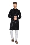 DIVISIVE Men’s Sequince Embroidered Cotton Blend Slim Fit Kurta Pyjama Set