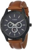 TIMEX Brass Men’s Round Blue Dial Brown Strap Analog Watch – TW000U913