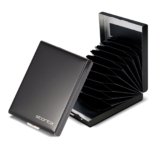 Storite 10 Slot RFID Blocking Vertical Metal Slim Credit Debit ATM Card Holder Wallet for Men and Women (Black-9.5 x 6.6 x 1.9 CM)