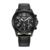 Titan Octane Classic Sporty Black Dial Chronograph Leather Strap Watch for Men-NS90151NL01