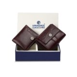 HAMMONDS FLYCATCHER Leather Wallet Combo Gift Set – Marriage Wedding Gifts for Couples Wife Husband – RFID Protected Men’s & Ladies Women’s Wallets, Multiple Card Slots – Brown