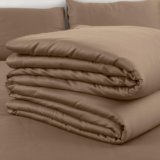 SPREAD SPAIN Madison Avenue Cotton Quilt Cover | 400 Thread Count Light Silky Sateen Sheets King Size Double Bed Quilt Cover with Zipper Closure | Soft Razai Cover – 90 x 108 inch – Brown