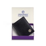 HAMMONDS FLYCATCHER Genuine Leather Card Holder Wallet for Man & Women, RFID Protected ATM/Credit Card Holder Wallet for Men with 6 Slots and 1 Currency Slot, Gift for Men – Black