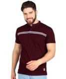 Alan Jones Clothing Men’s Mandarin Collar Solid Regular Fit Polo T-Shirt