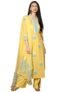 GoSriKi Women’s Cotton Blend Straight Hand Block Printed Kurta with Pant & Dupatta