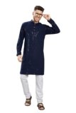 DIVISIVE Men’s Sequince Embroidered Cotton Blend Slim Fit Kurta Pyjama Set