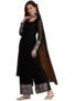Ethnic Junction Women’s Georgette Sequine Lace Work Kurta Palazzo and Dupatta Set
