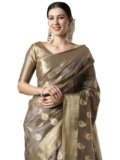 AKHILAM Women’s Organza Ethnic Motif Woven Design Saree With Unstitched Blouse Piece(UNATI3001_AC_Parent)