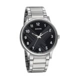 Sonata Smart Plaid Quartz Analog Black Dial Stainless Steel Strap Watch for Men-NR77105SM02W/NT77105SM02W