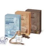 Premium Car Perfume Hanging Pod – Aqua, Musk, Oud Car Air Freshener Combo 10 ML Natural Fragrance Oils in Glass Bottle with Wooden Diffuser Lid Last upto 30 Days (Pack 3), IFRA certified