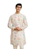DIWAS BY MANYAVAR Men’s Cotton Blend Floral Printed Kurta (1pc)