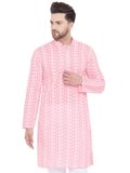 VASTRAMAY Men’s Cotton Blend Regular Tunic Shirt