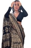 EthnicJunction Women’s Silk Cotton Kalamkari Print Saree With Blouse Piece