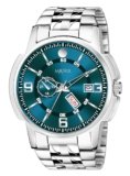 Matrix Black, Blue, White Dial, Day & Date Functioning, Stainless Steel Strap Analog Watch for Men & Women
