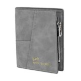 Storite Men’s PU Leather RFID Blocking Credit Card Holder Money Wallet Zipper Coin Purse (Grey, 11.8 x 9.6 x 1.5 cm)