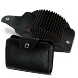 Storite 13 Slots PU Leather Credit Debit Card Holder Wallet for Men & Women (10.5 x 7.5 x 2.5 cm, Black)