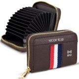 Storite 12 Slot RFID PU Leather Credit Debit Card Holder Wallet Money Zipper Coin Purse for Men & Women – (Brown,10.75 x 8 x 2.5 cm)