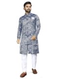 Amzira Men’s Traditional Printed Round Neck Knee Length Indo Western Ethnic Wear Dress Set