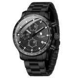 Sapphero Mens Watches Quartz Movement Chronograph 30M Waterproof Steel Strap Fashion Business Sport Design Scratch Resistant Gifts for Men