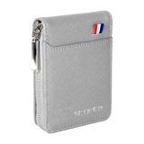Storite PU Leather 9 Slot Vertical Credit Debit Card Holder Money Wallet Zipper Coin Purse for Men Women – Silvergrey (11.5 x 2 x 8 cm)