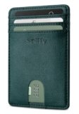 Spiffy Genuine Leather Card Holder Wallet for Men Leather Original, Men and Women Slim RFID Wallet (Green)