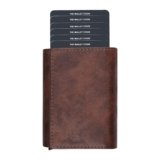 The Wallet Store Maverick RFID Protected Vegan Leather Wallet Cardholder | Pop-up Cardholder | Scan Proof Wallets for Men | Aluminium Case | Up to 8 Cards | Credit & Debit Cardholder (Brown)