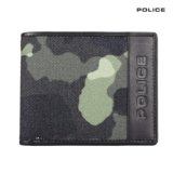 POLICE Genuine Leather Men’s Bifold Coin Wallet|Gents Leather Purse with Card Holder, Coin Pocket, Gifts for Men – Army Green & Black