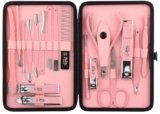 Beauté Secrets Luxury Nail Cutter Set, 18 Pieces Grooming Kit (Eyebrow Razor, Tweezer, Hair Plucker, Baby Nail Cutter, Ear Cleaner,Nail Cleaner,) Pedicure Gift for Men and Women (Pink)