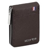 Storite PU Leather 9 Slot Vertical Credit Debit Card Holder Money Wallet Zipper Coin Purse for Men Women – Chocolate Brown (11.5 x 2 x 8 cm)